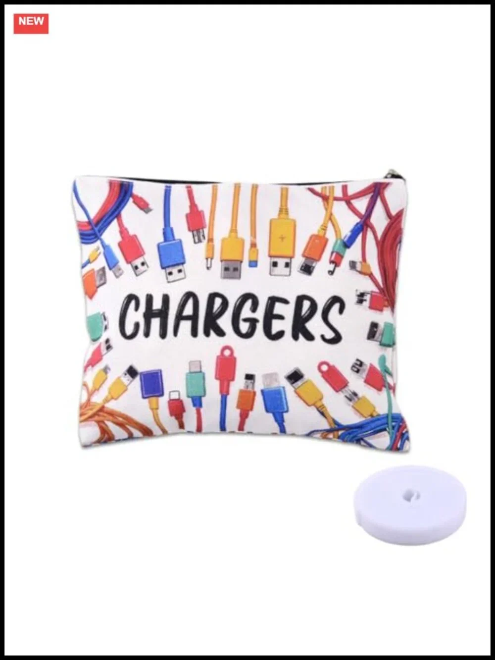 Travel Electronics Organizer Bag Zipper Pouch Jute Cable Cord Storage Makeup